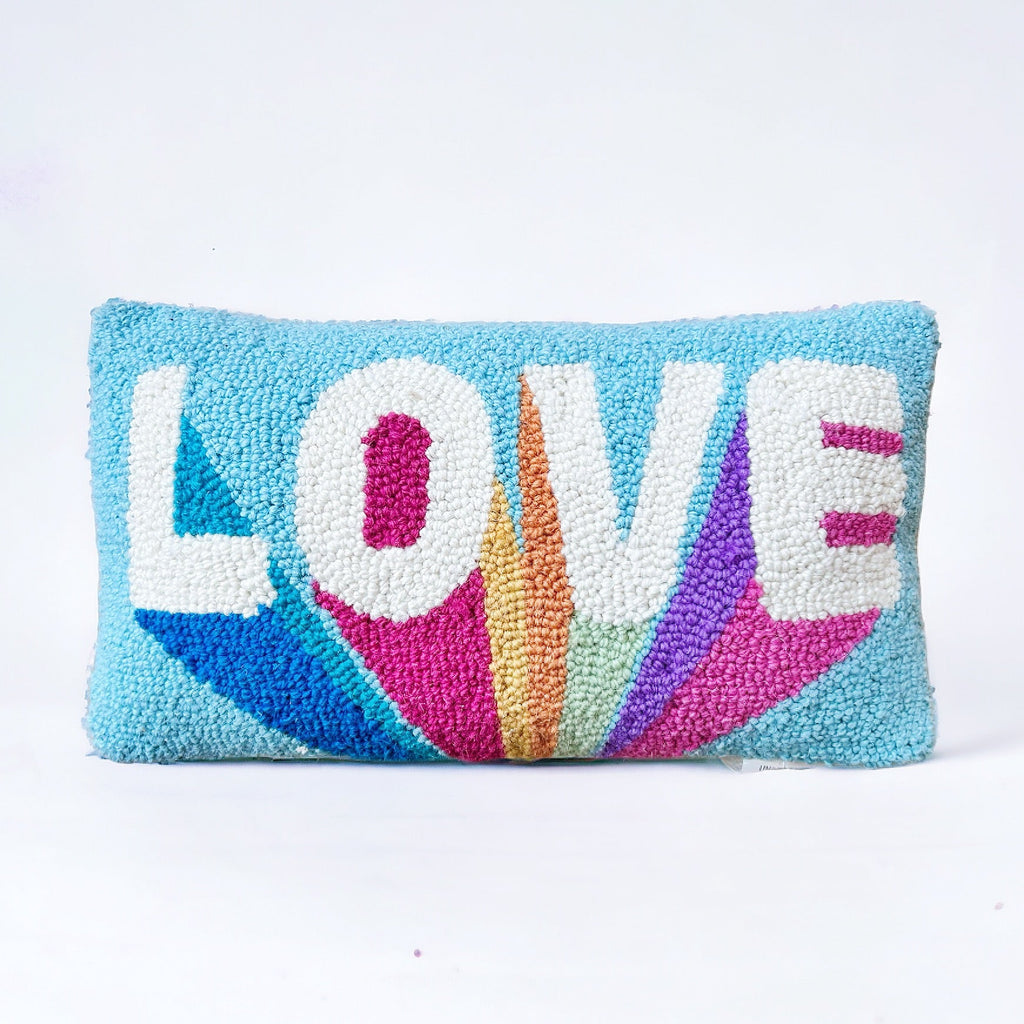 Love Rainbow Hooked Pillow - Girl Be Brave