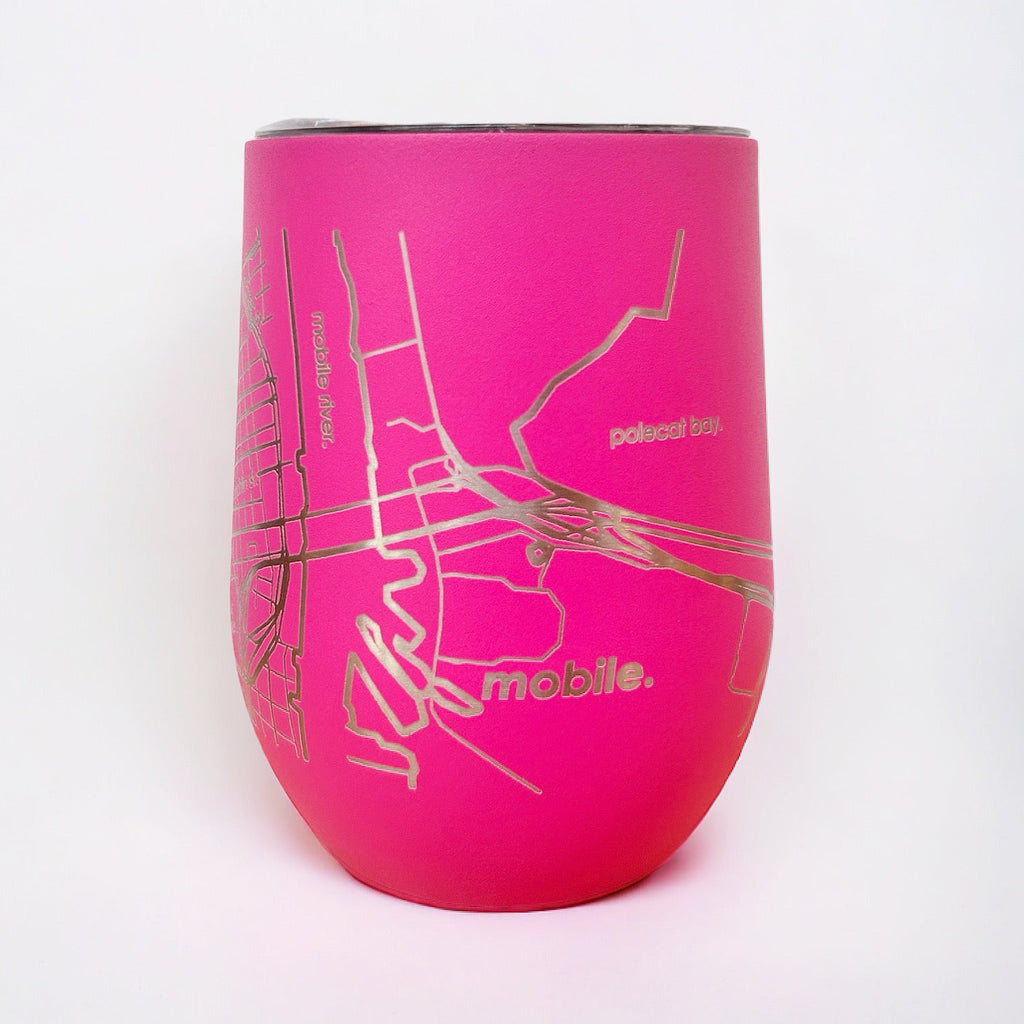 Map of Mobile Insulated Wine Tumbler - Girl Be Brave