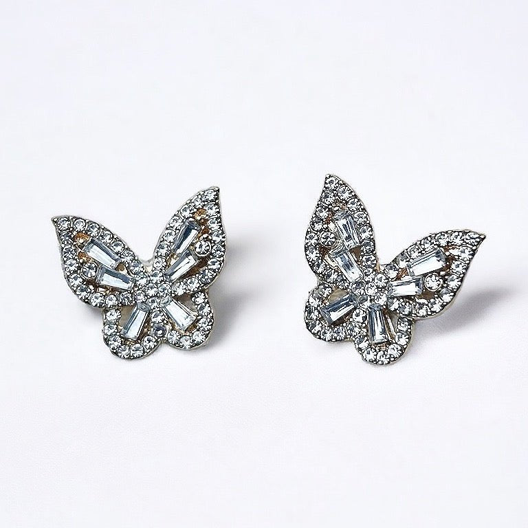 Butterfly Jeweled Earring Studs - Girl Be Brave