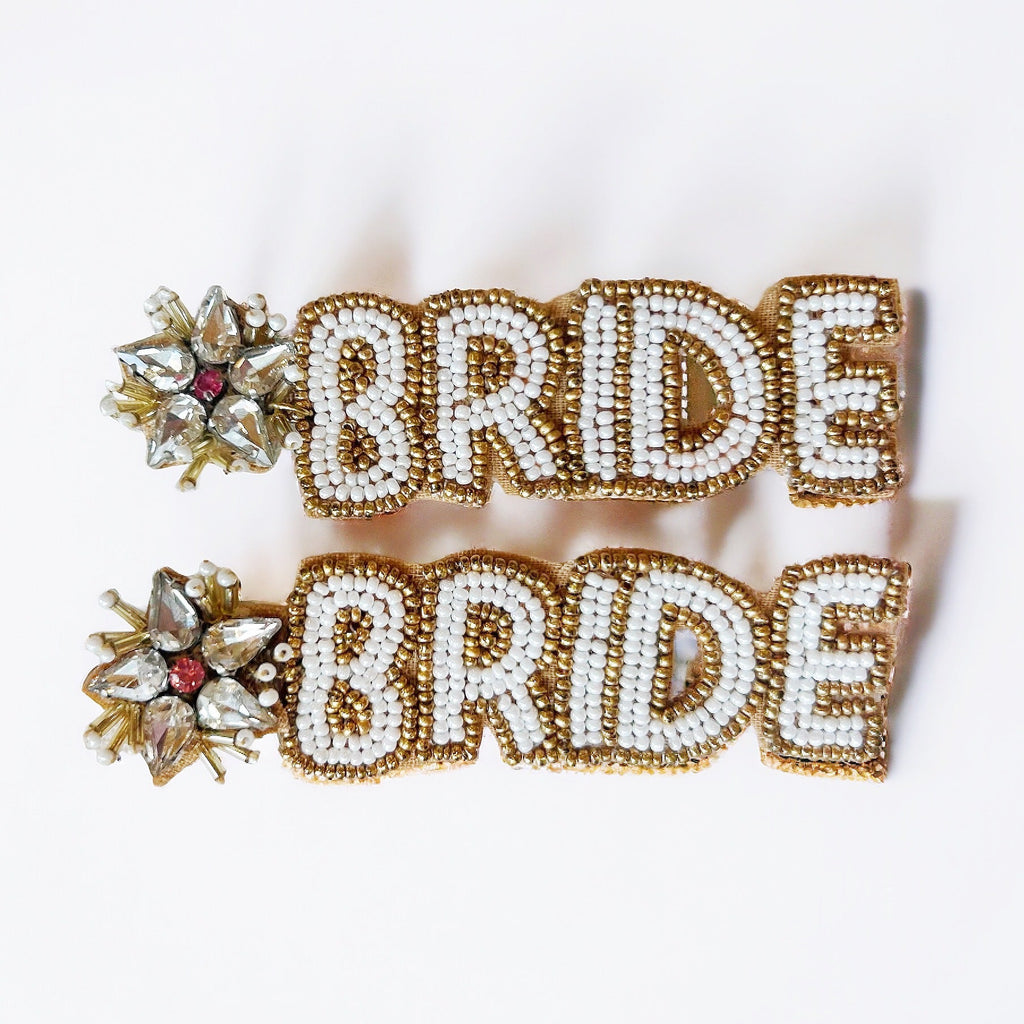 Beaded Bride Earrings Sparkly Top - Girl Be Brave