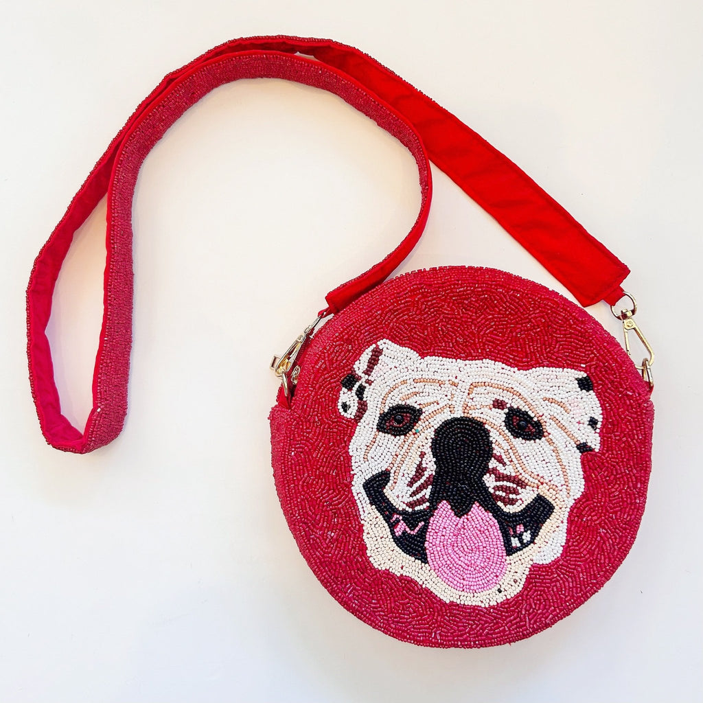 Beaded Round Bulldog Handbag - Girl Be Brave