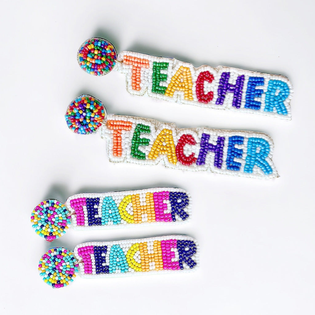 Beaded Teacher Earrings - Girl Be Brave