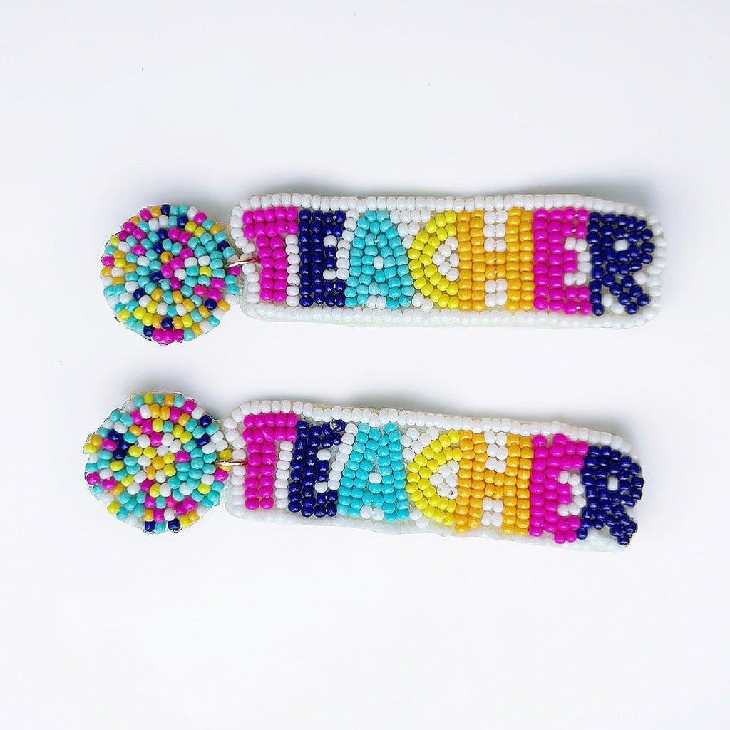 Beaded Teacher Earrings - Girl Be Brave