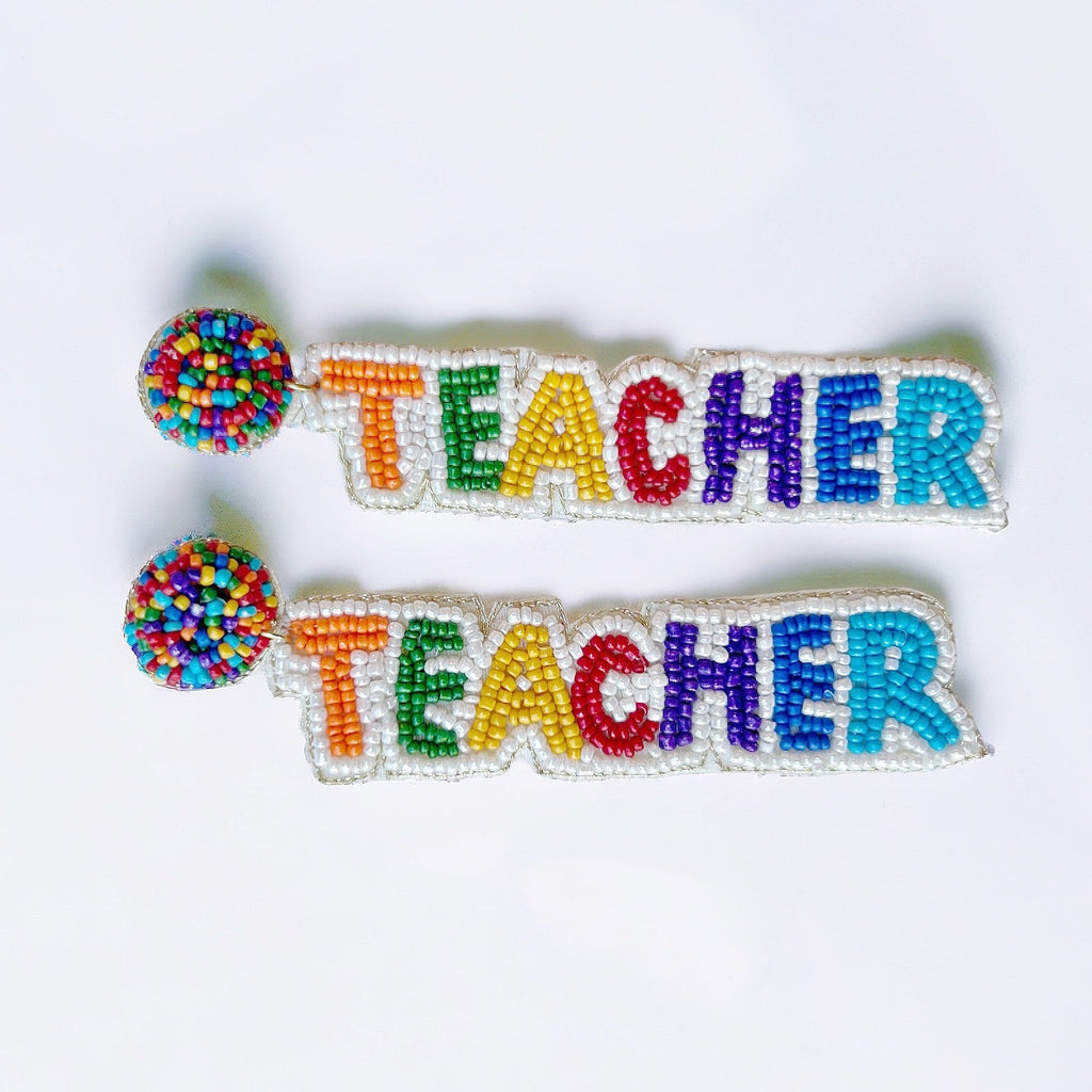 Beaded Teacher Earrings - Girl Be Brave