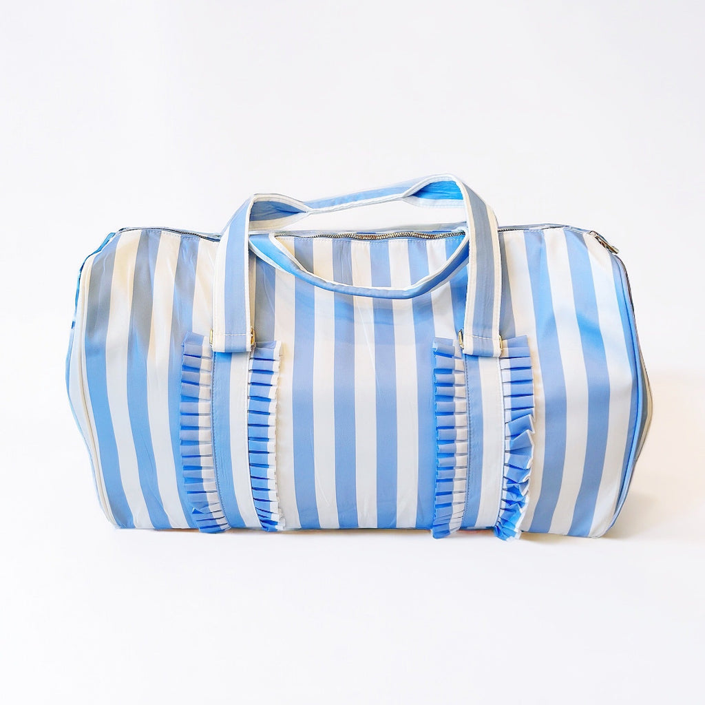 Blue Striped Duffle Bag - Girl Be Brave