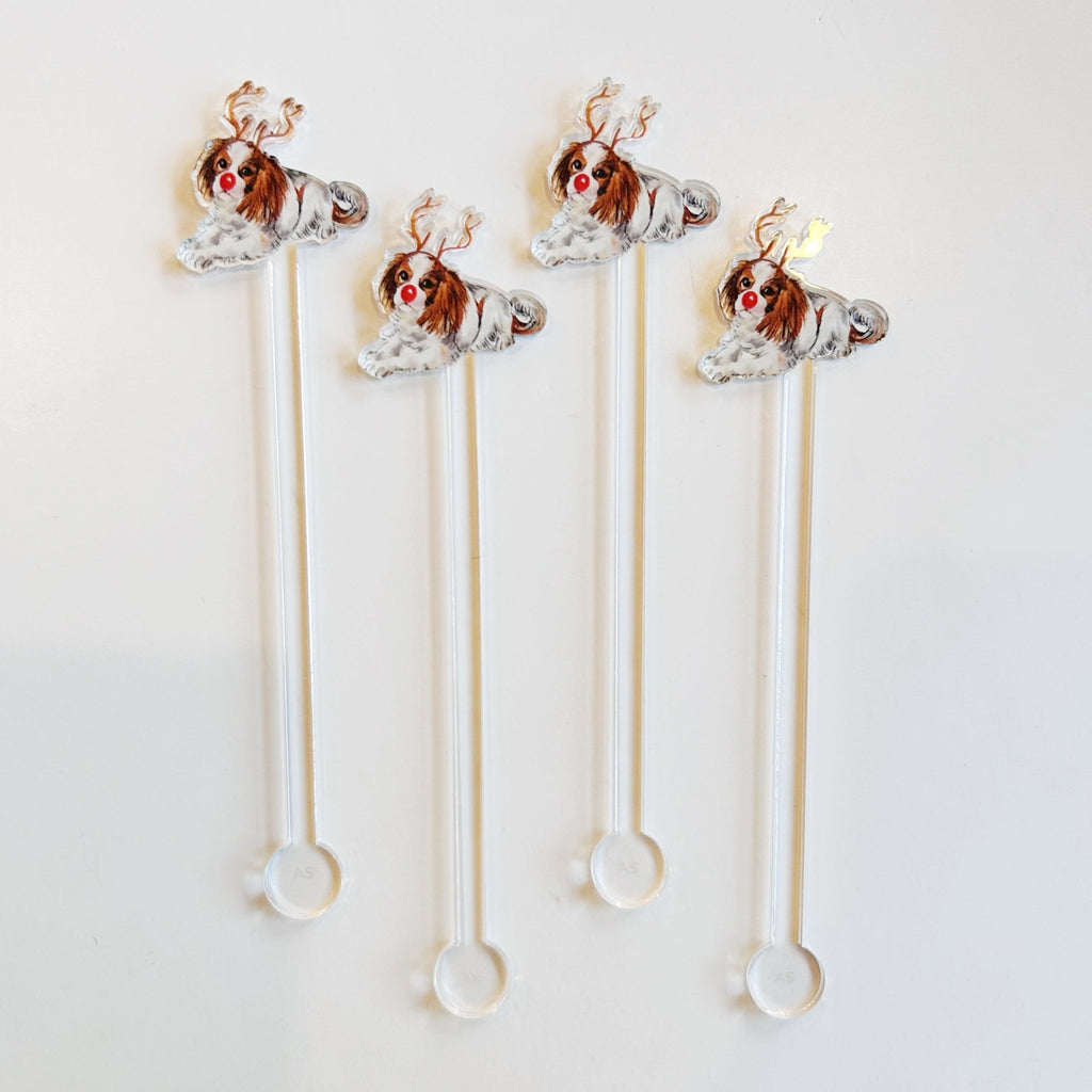 Cavalier King Charles Spaniel Christmas Drink Stirrers - Girl Be Brave