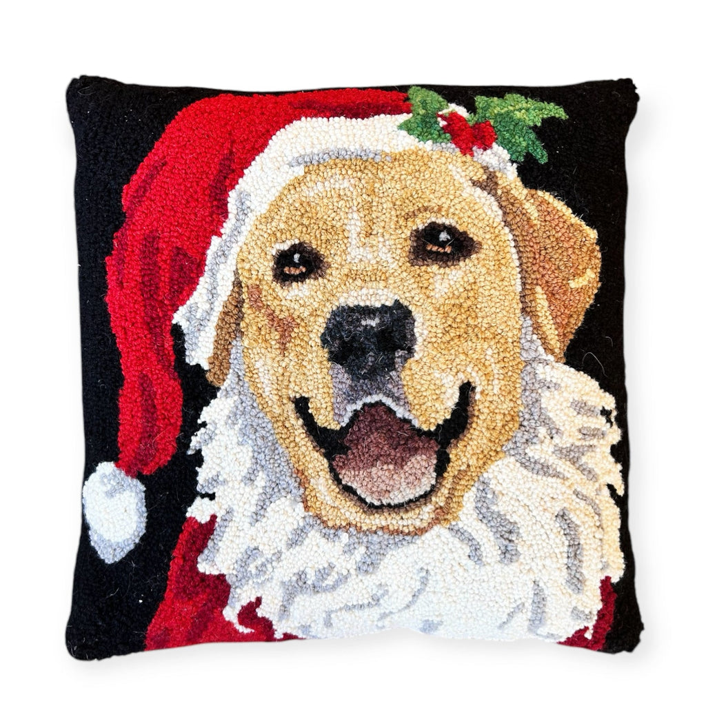 Christmas Dog Hooked Pillows - Girl Be Brave