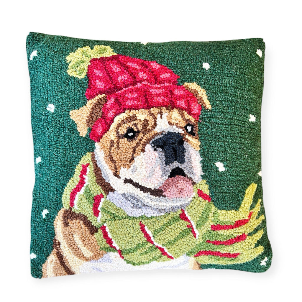 Christmas Dog Hooked Pillows - Girl Be Brave