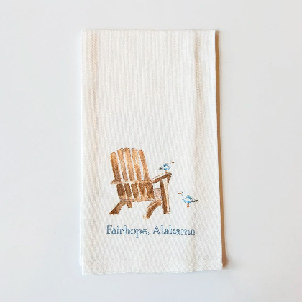 Fairhope, AL Beach Chair Kitchen Towel - Girl Be Brave