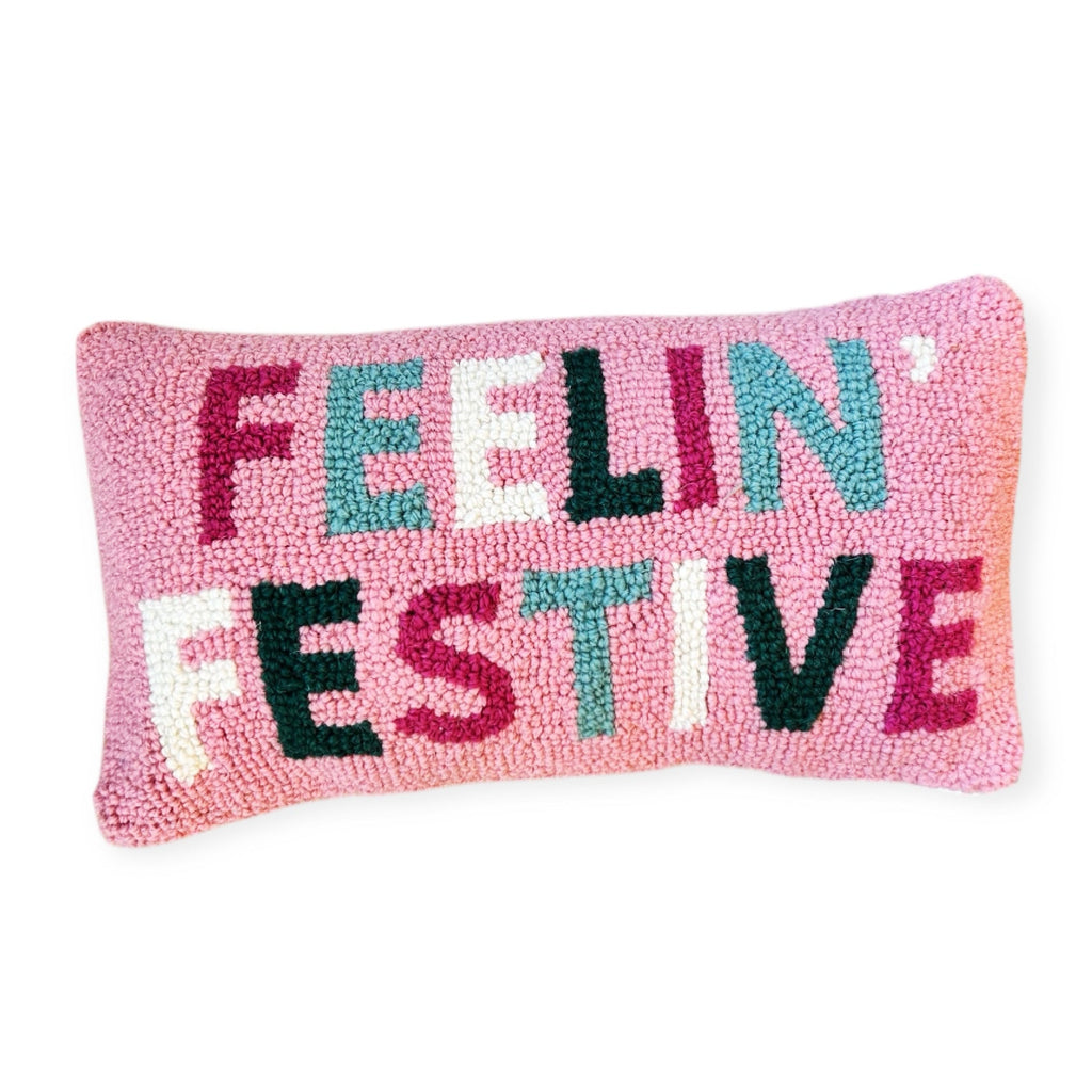 Feelin' Festive Hooked Pillow - Girl Be Brave