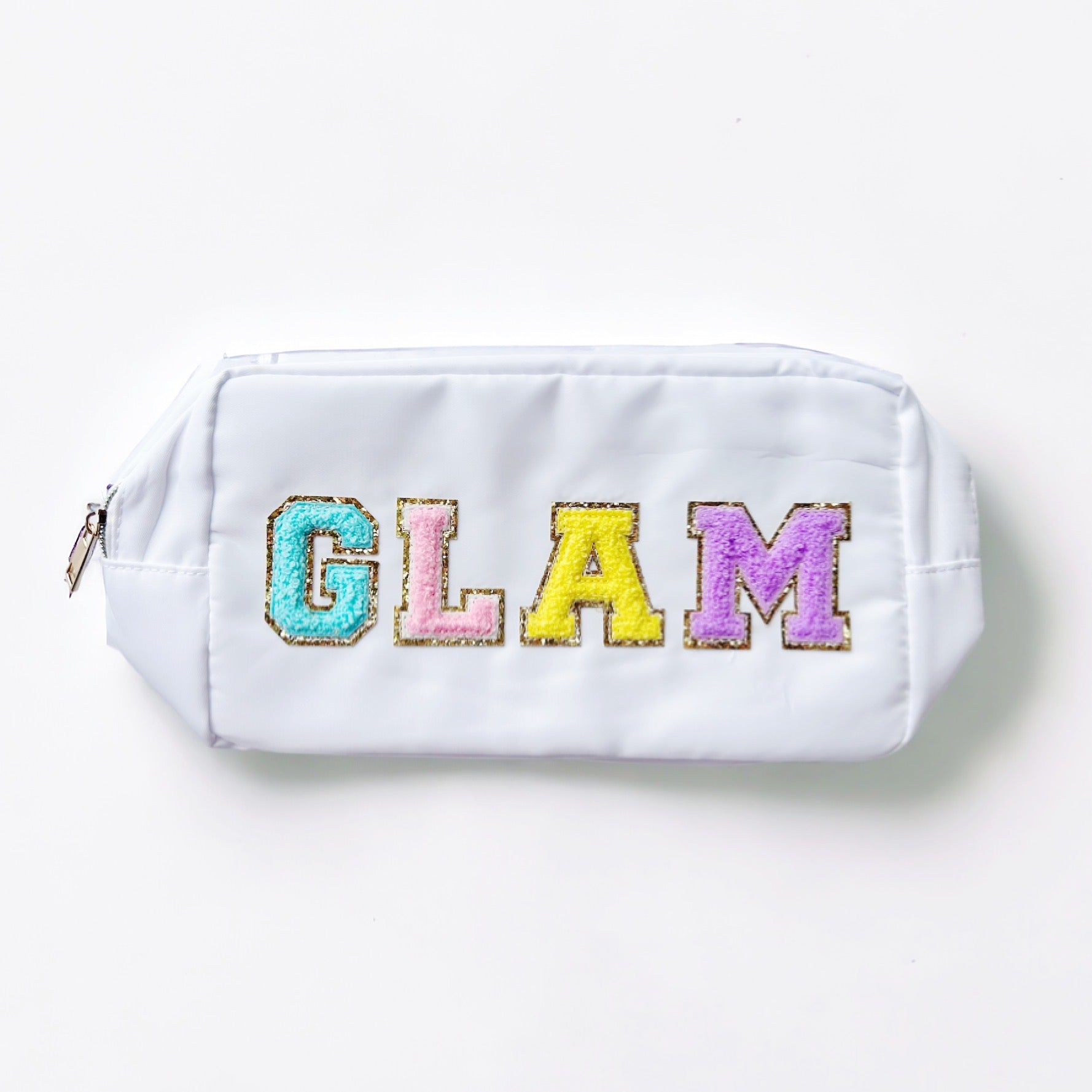Glam Fuzzy Patch Makeup Bag – Girl Be Brave - Main Image