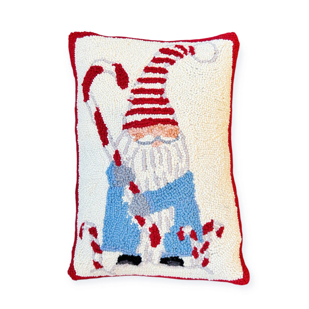 Gnome for the Holidays Hooked Pillow - Girl Be Brave