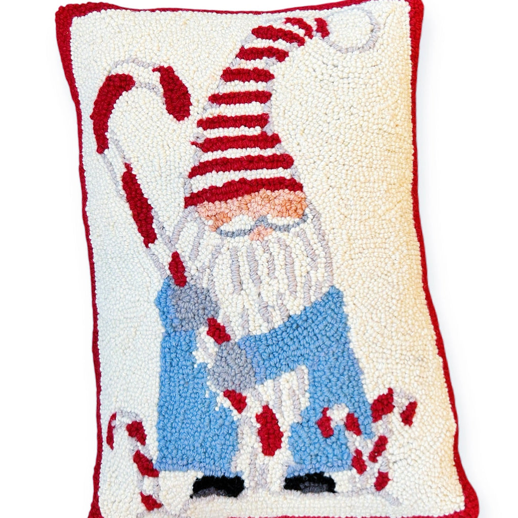 Gnome for the Holidays Hooked Pillow - Girl Be Brave