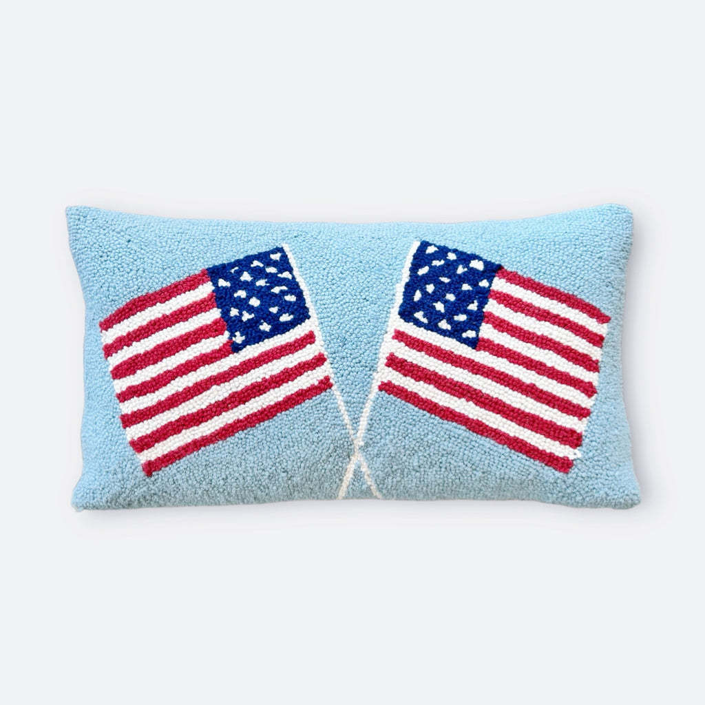 Hooked American Flag Pillow - Girl Be Brave