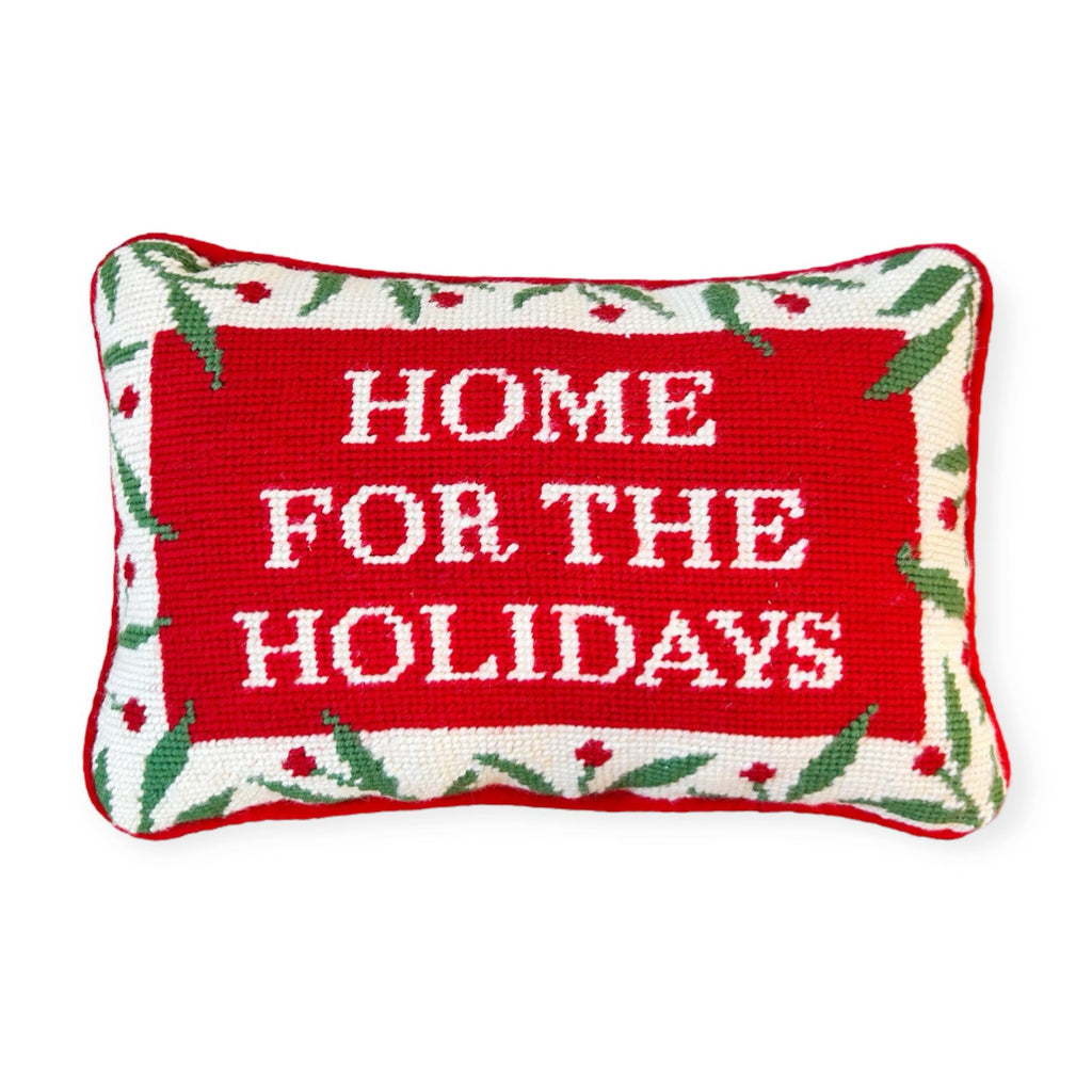 Hooked "Home for the Holidays" Throw Pillow - Girl Be Brave