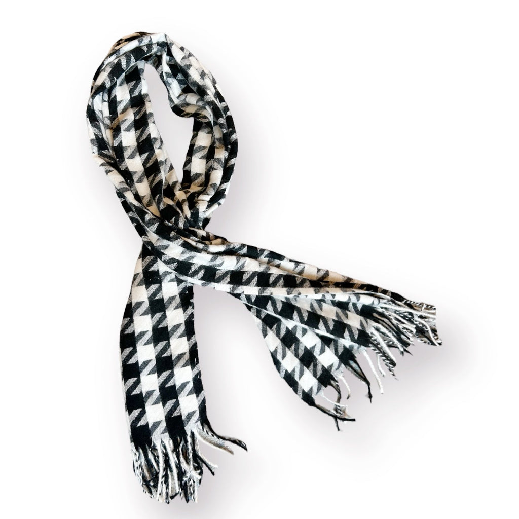 Houndstooth Cashmere Scarf - Girl Be Brave