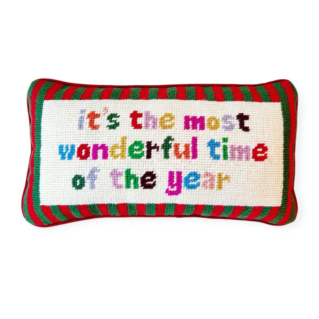 It's the most wonderful time Needlepoint Pillow - Girl Be Brave