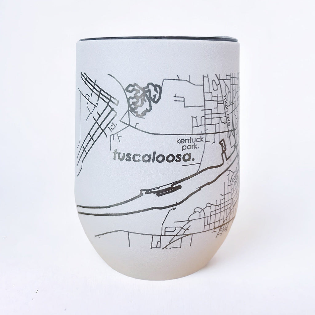Map of Tuscaloosa Insulated Wine Tumbler - Girl Be Brave