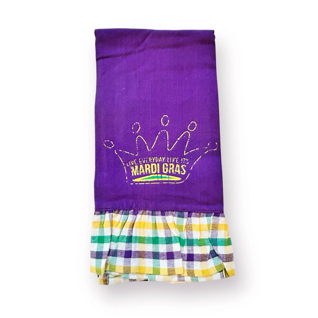 Mardi Gras Purple Crown Kitchen Towel - Girl Be Brave