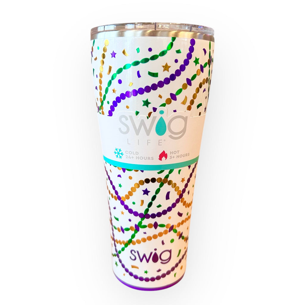 Mardi Gras Swig Tumbler 32oz - Girl Be Brave