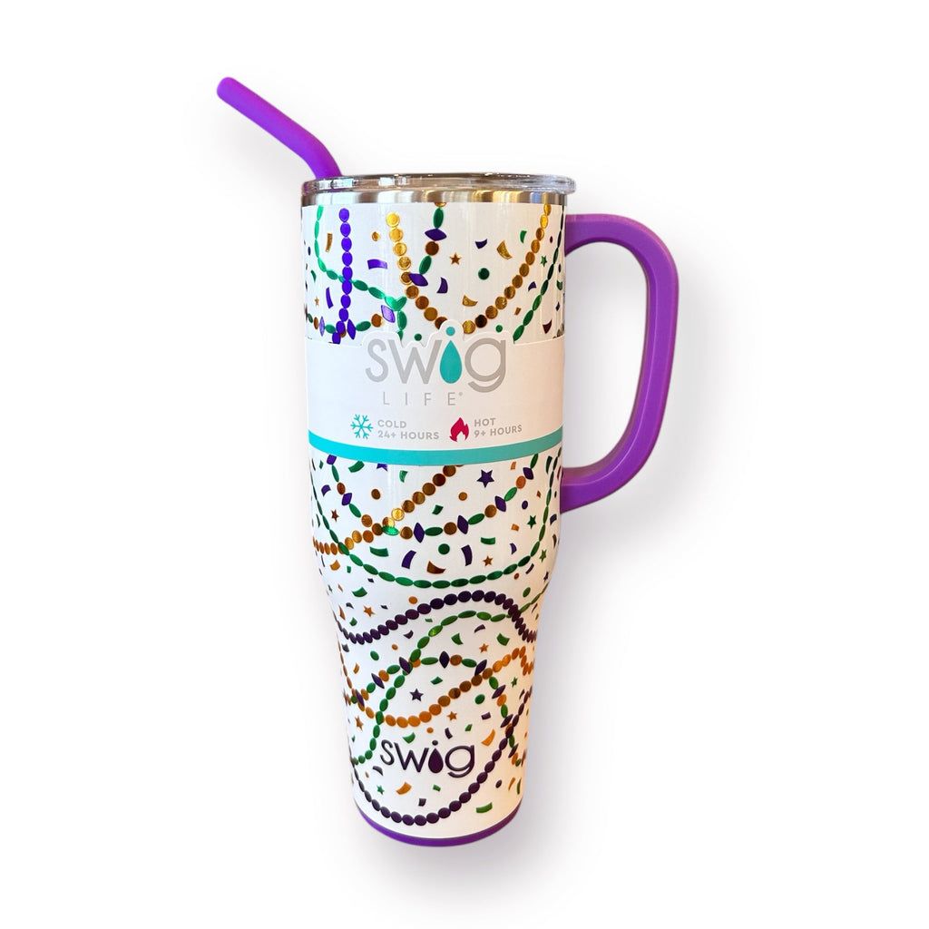 Mardi Gras Swig Tumbler 40oz - Girl Be Brave