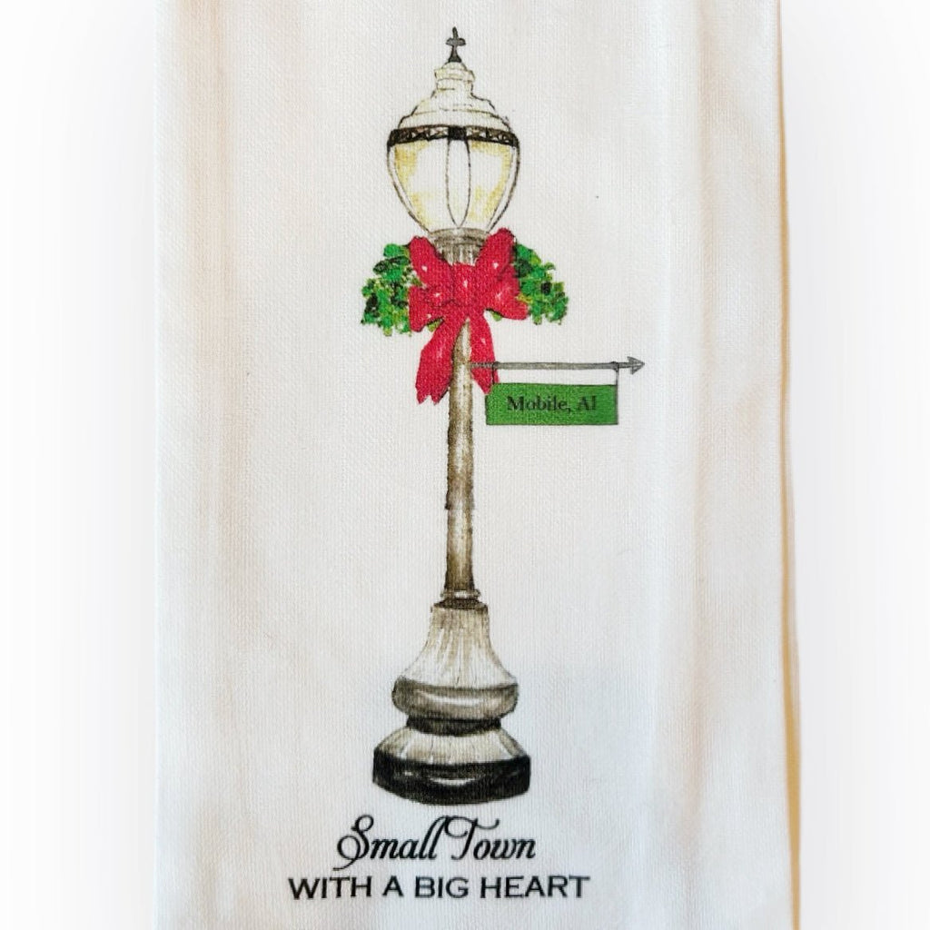 Mobile Alabama Christmas Kitchen Towel - Girl Be Brave