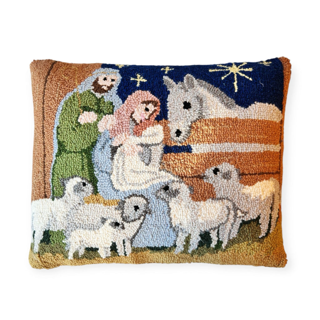 Nativity Scene Hooked Pillow - Girl Be Brave