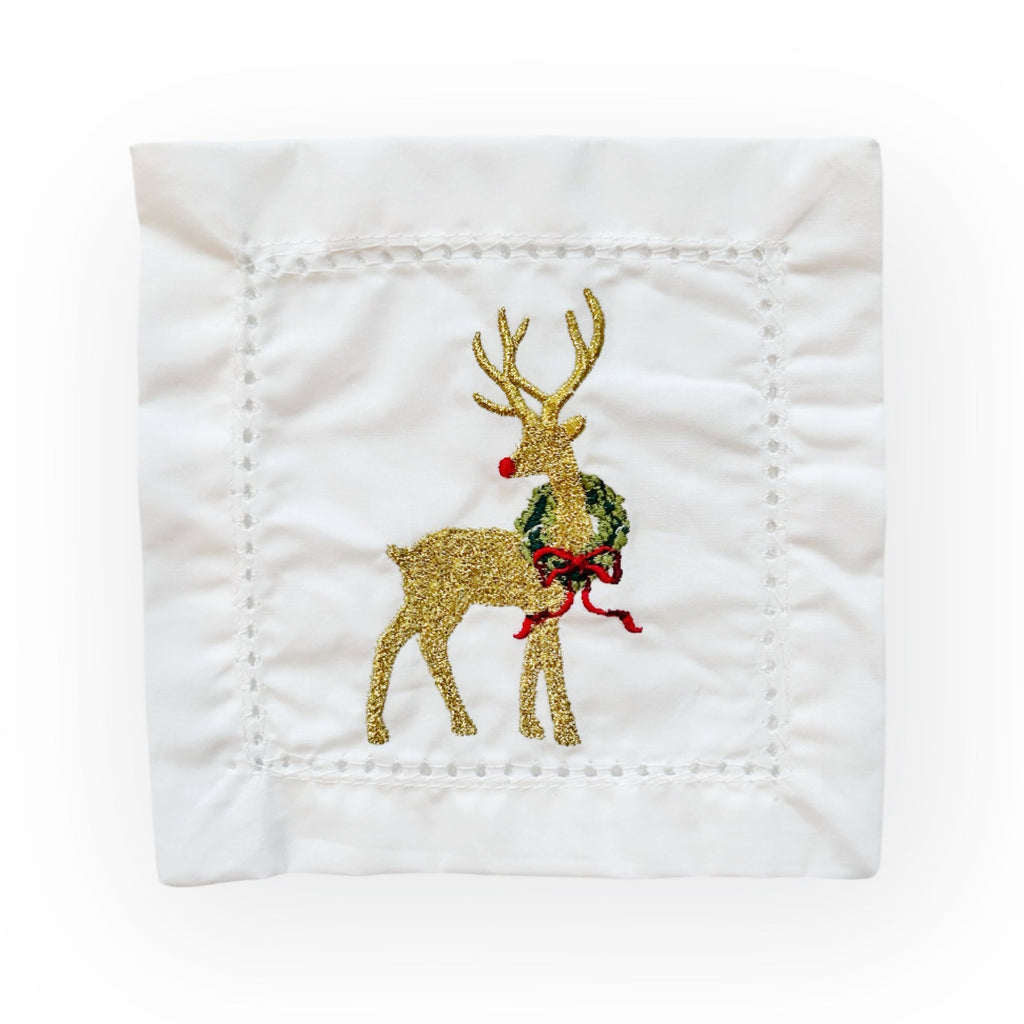 "Reindeer Cheer" Oak Lane Cocktail Napkins - Girl Be Brave