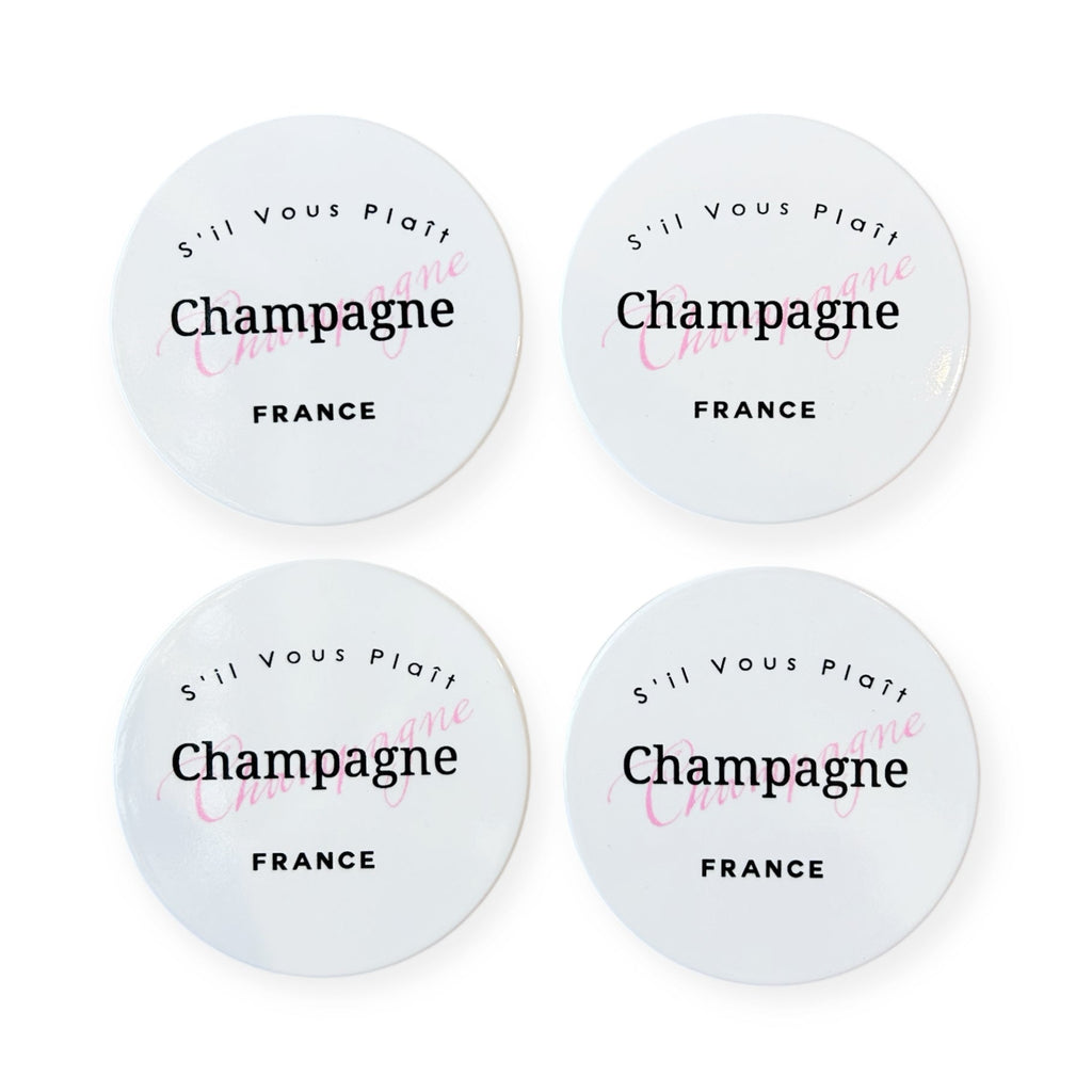 S'il Vous Plait Champagne Coasters - Girl Be Brave