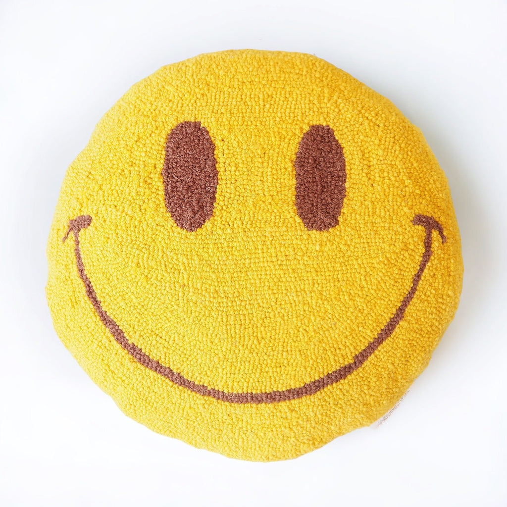 Smiley Face Hooked Pillow - Girl Be Brave