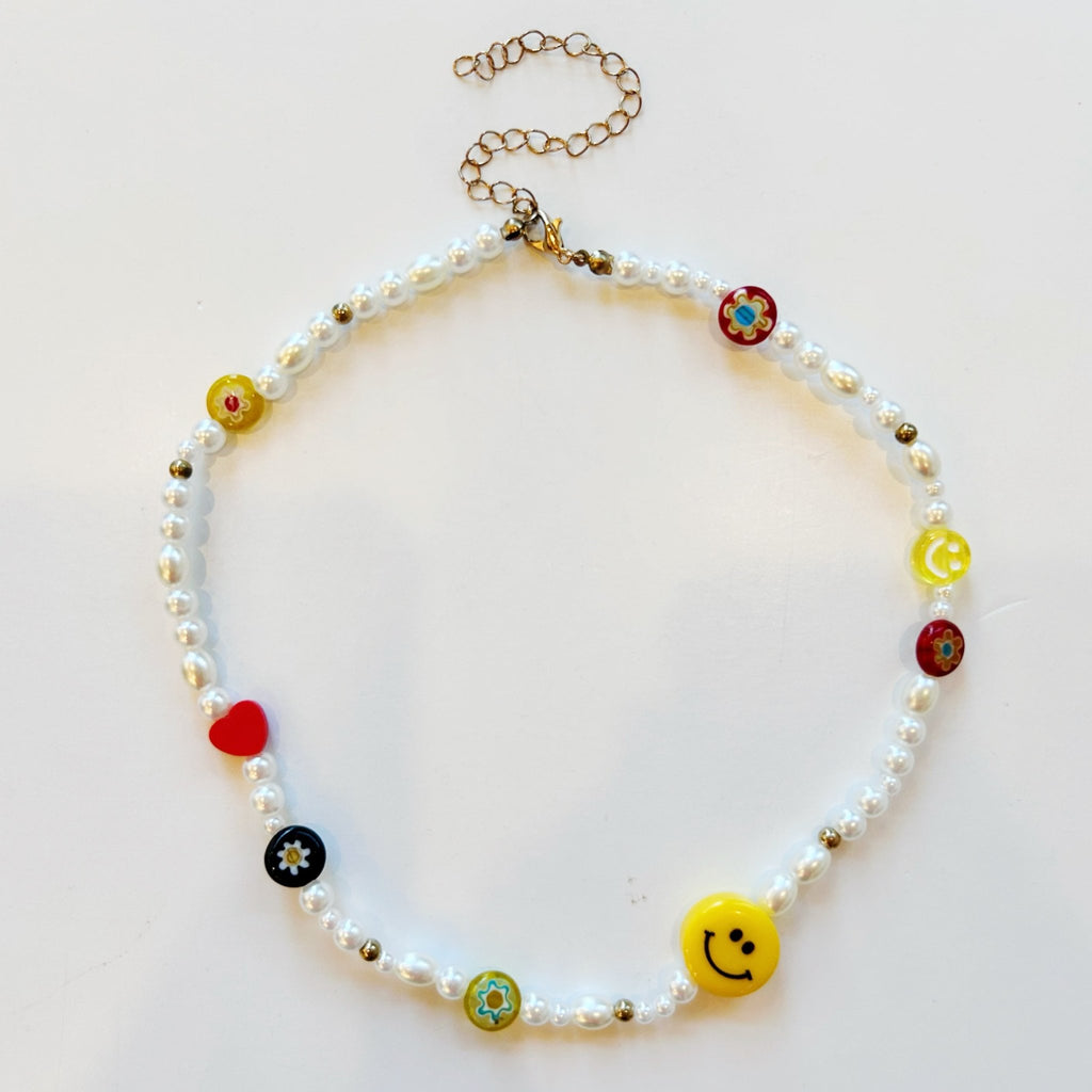 Smiley Flower Power Charm Necklaces - Girl Be Brave