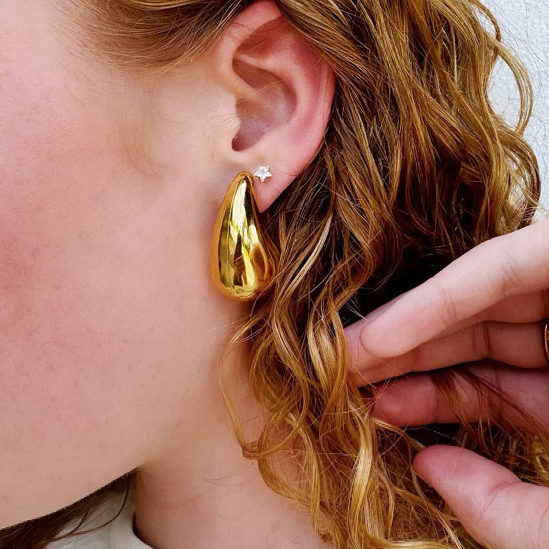 Teardrop Gold Earrings - Girl Be Brave