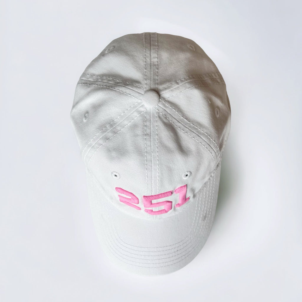 White with Pink 251 Ball Cap Hat - Girl Be Brave