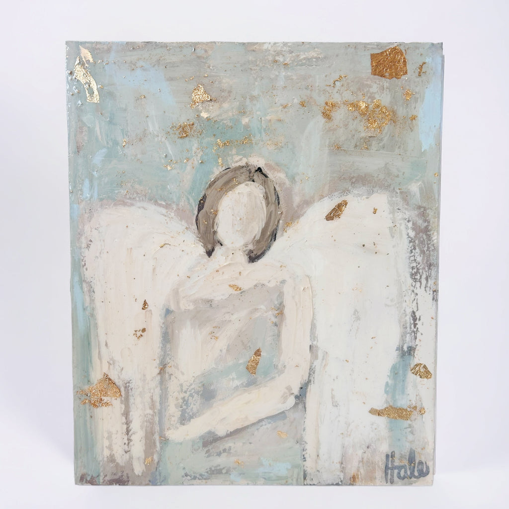 Wings of Wisdom Original Oil Painting Hale Angel Art - Girl Be Brave