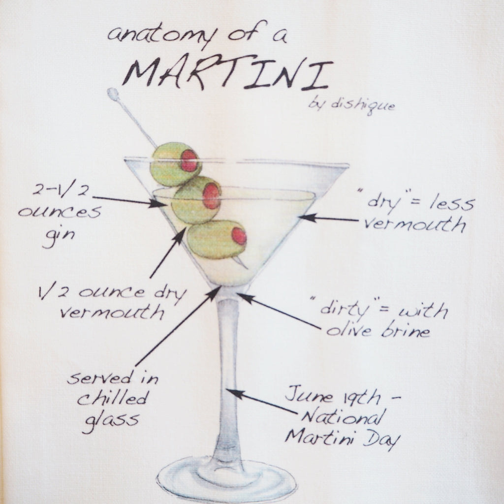 Anatomy of a Martini Bar Towel - Girl Be Brave
