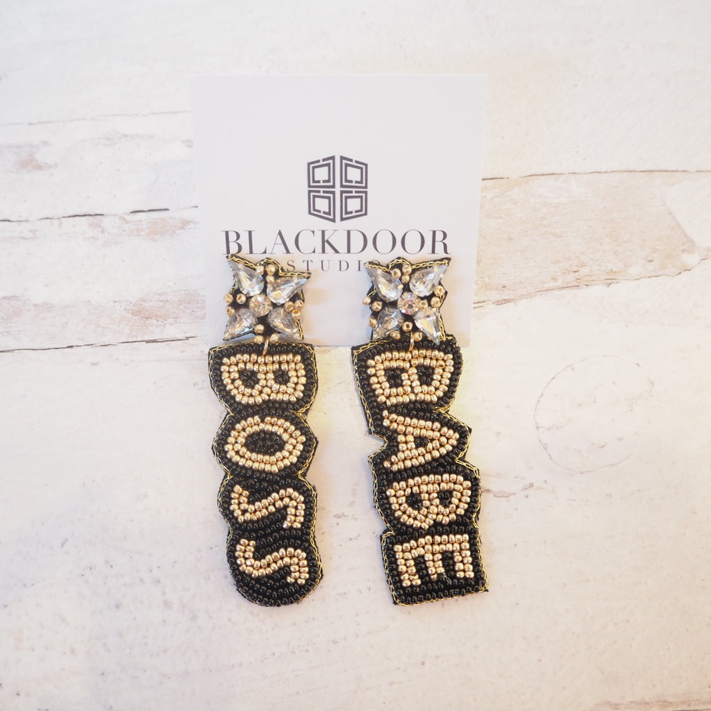 Beaded Boss Babe Earrings - Girl Be Brave