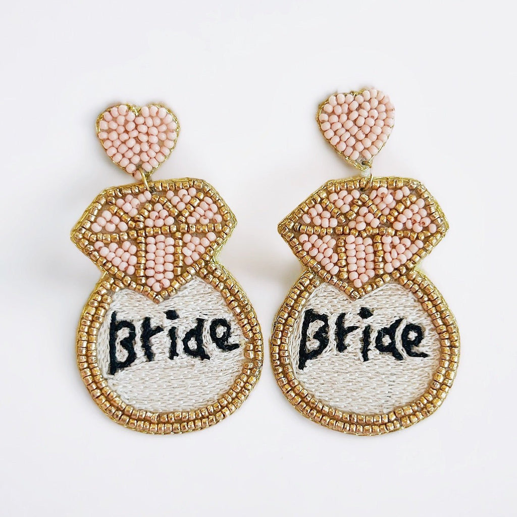Beaded Bride Ring Earrings - Girl Be Brave