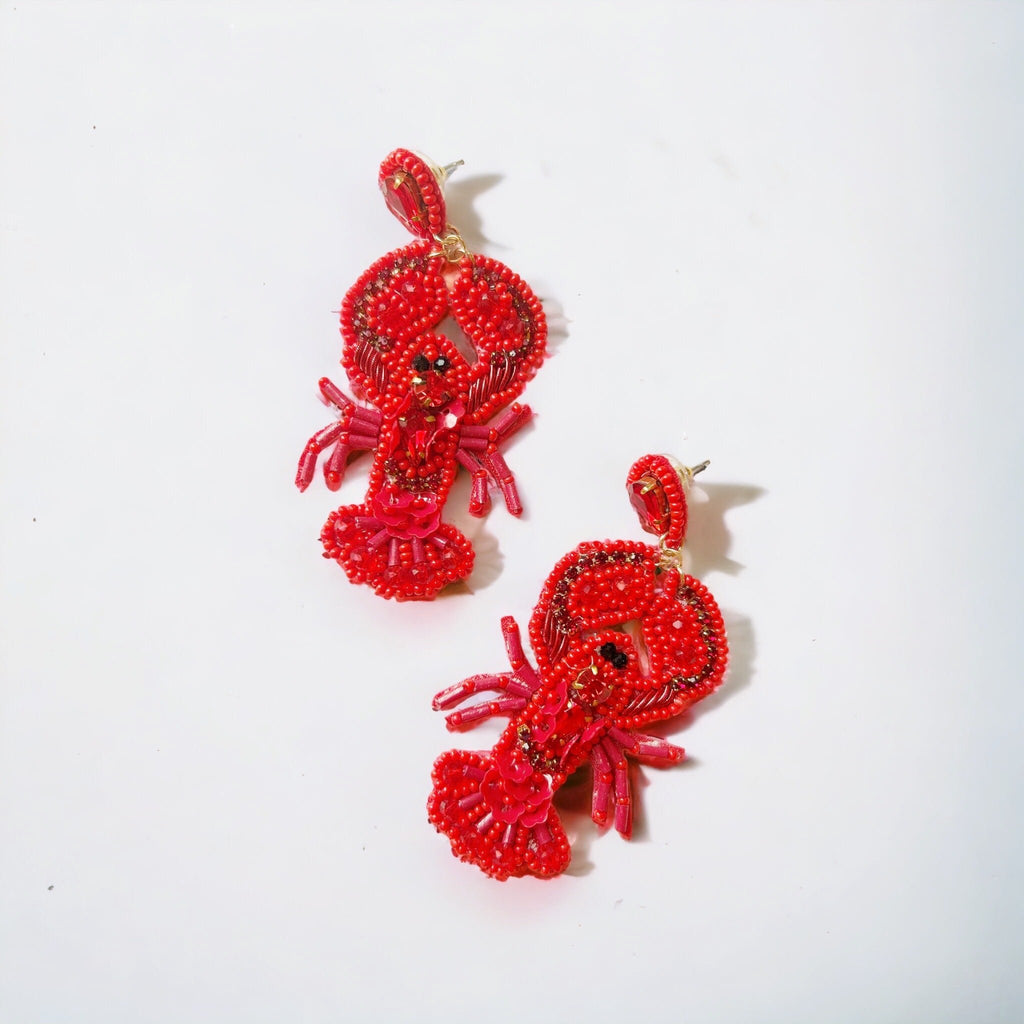 Beaded Crawfish Earrings~SALE - Girl Be Brave