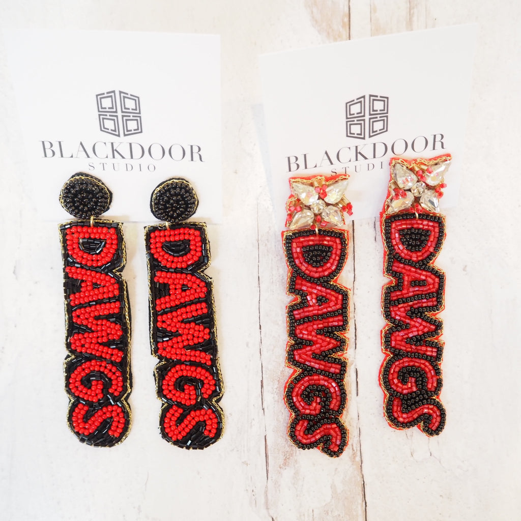 Beaded Dawgs Earrings~SALE - Girl Be Brave