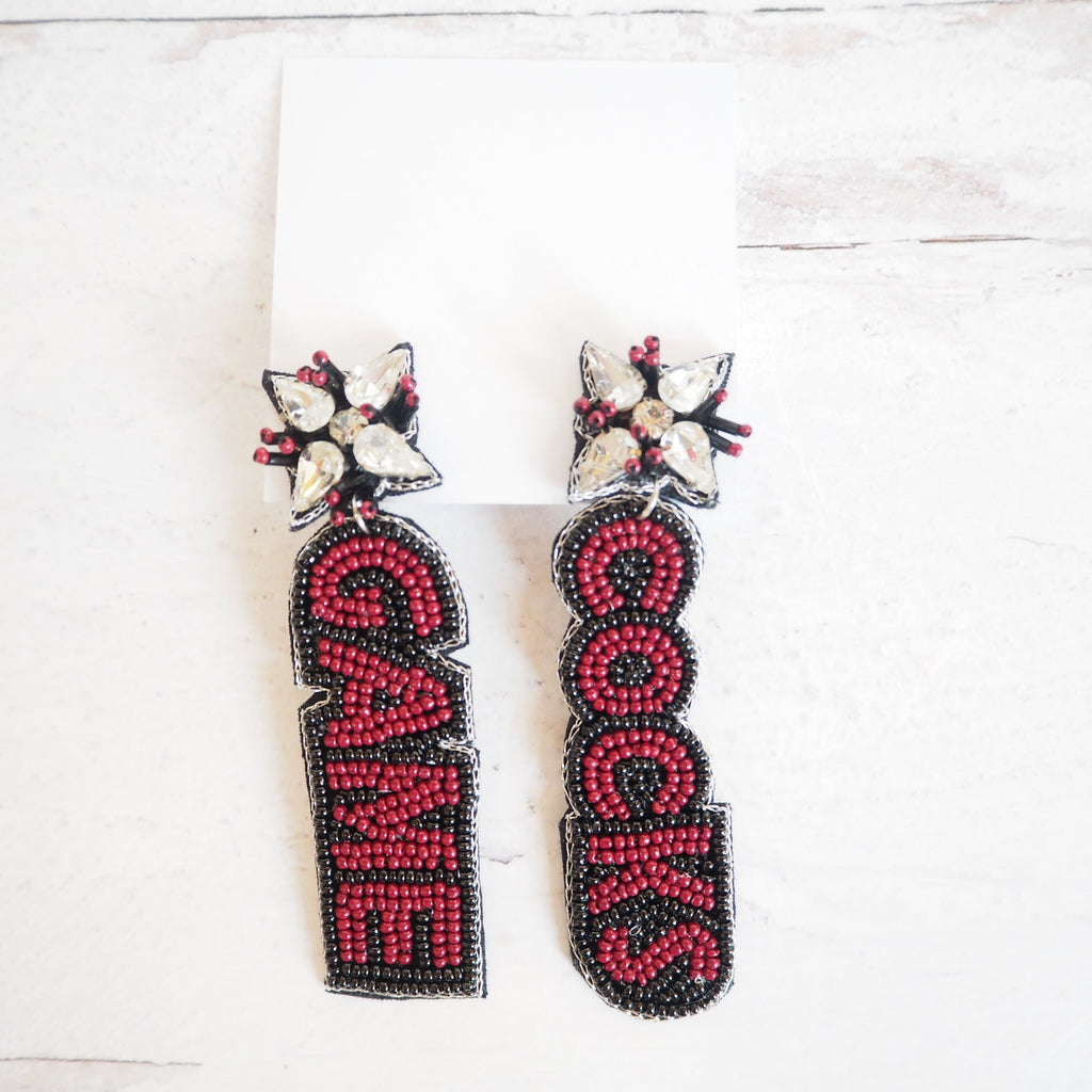 Beaded GameCocks Earrings - Girl Be Brave