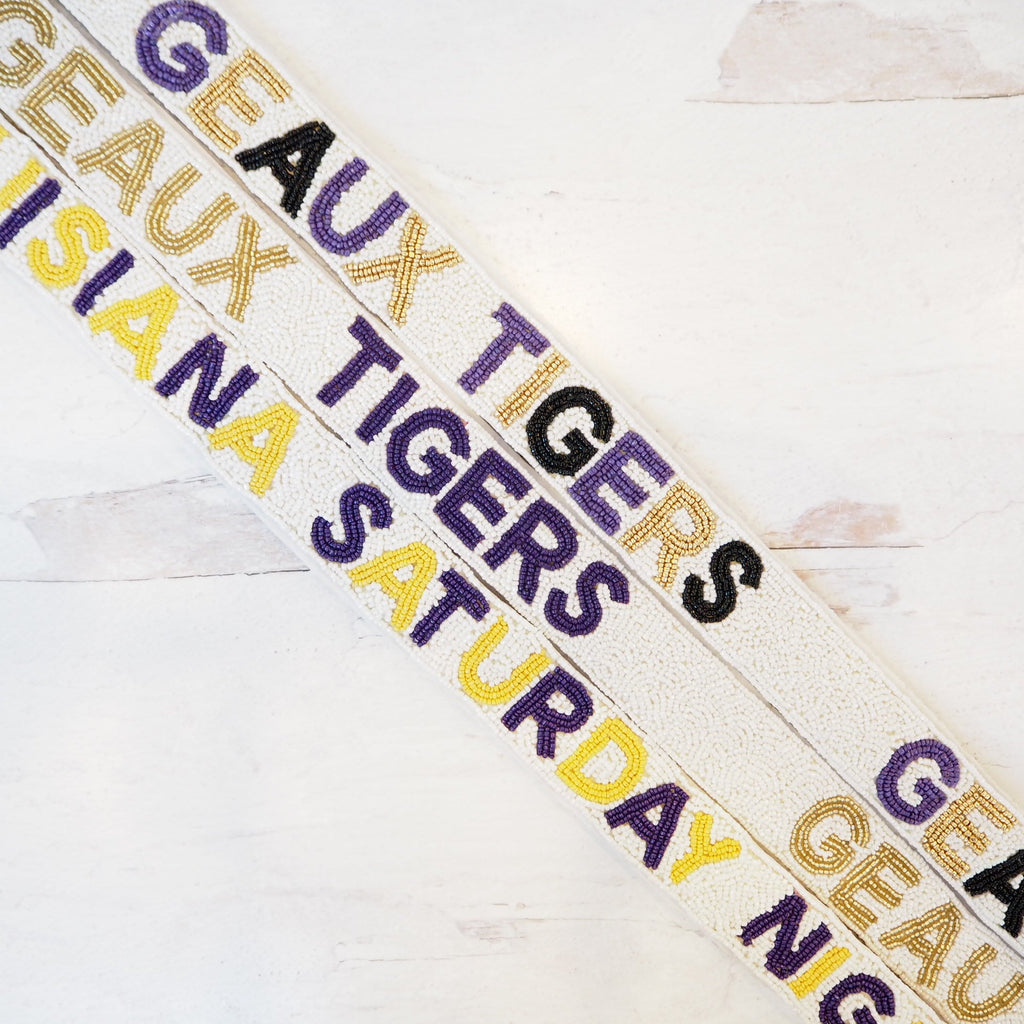 Beaded Geaux Tigers Beaded Purse Straps - Girl Be Brave
