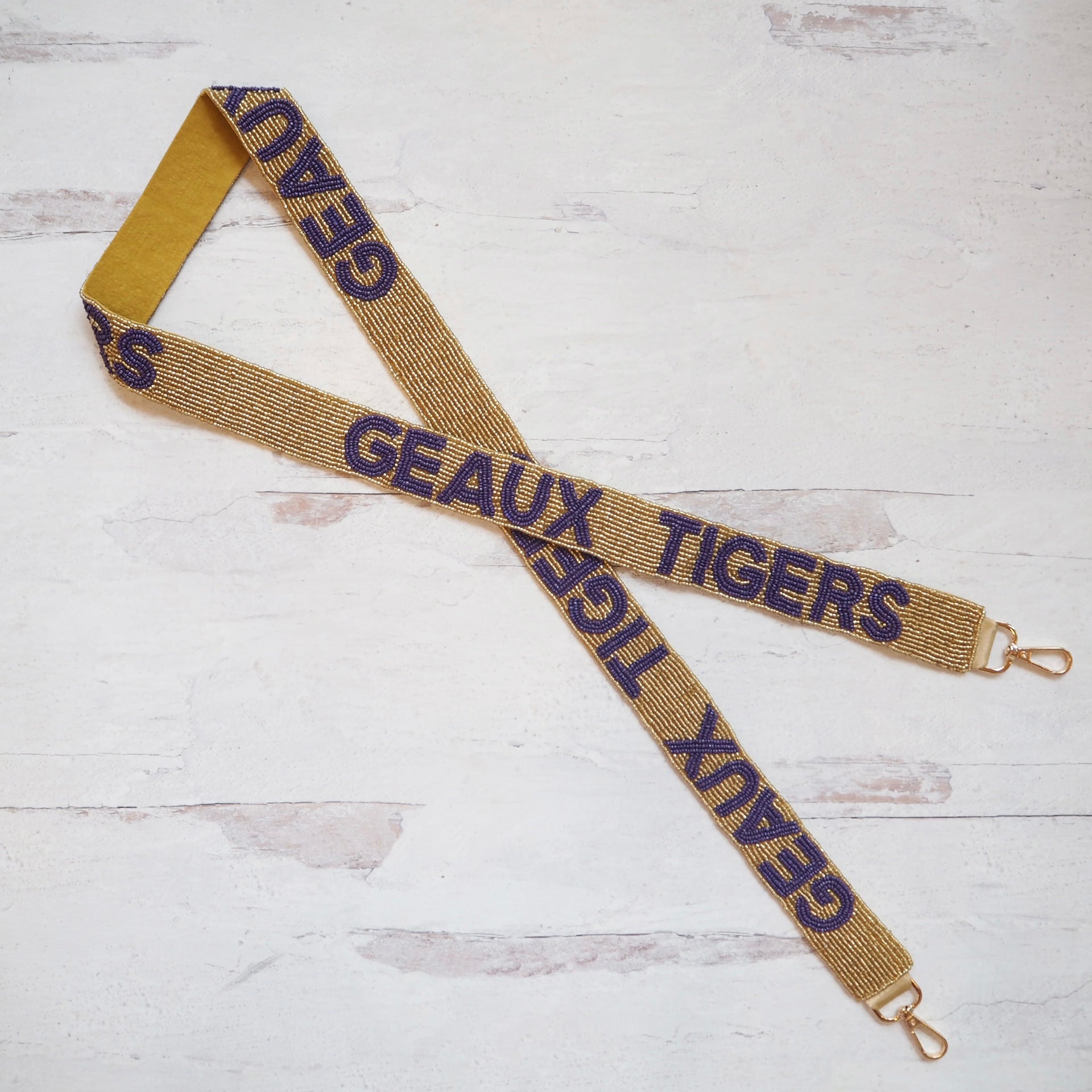 Custom Beaded Tiger Stripe Purse Strap