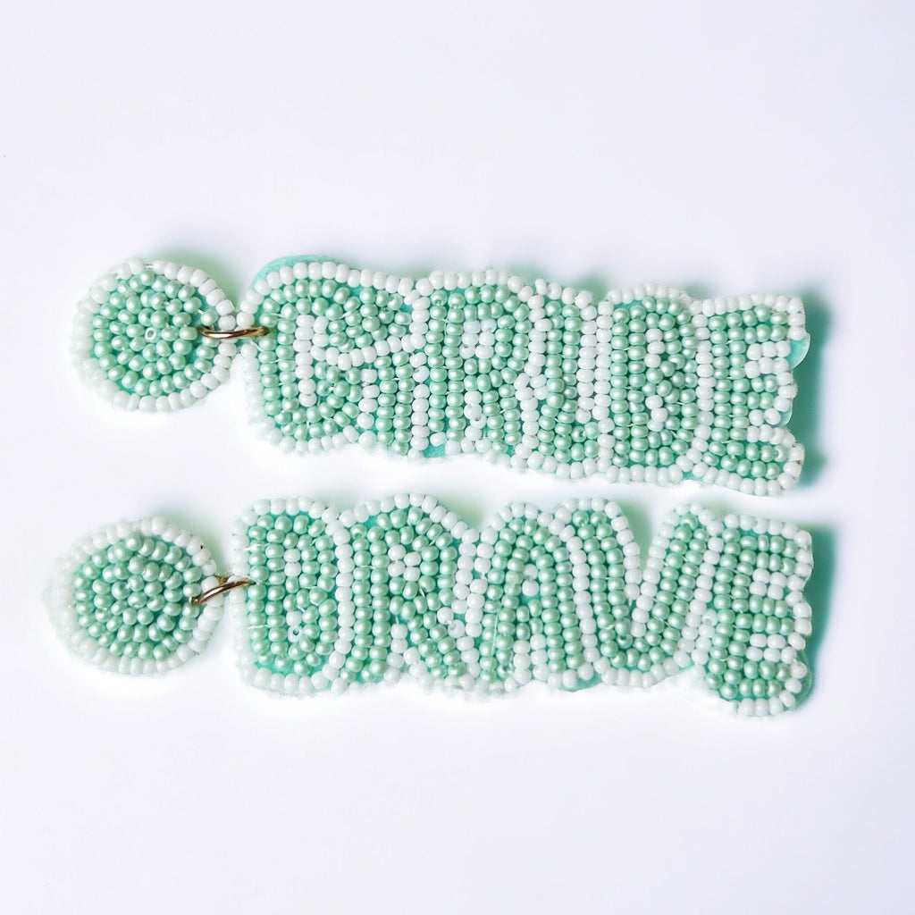 Beaded "Girl Be Brave" Earrings - Girl Be Brave