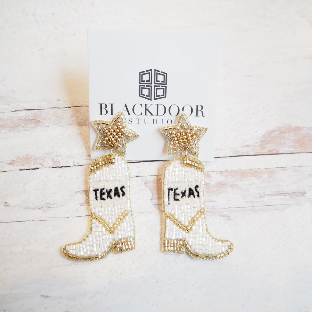Beaded Texas Earrings - Girl Be Brave