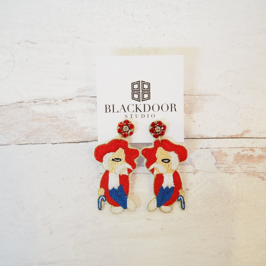 Colonel Embroidered Earrings - Girl Be Brave