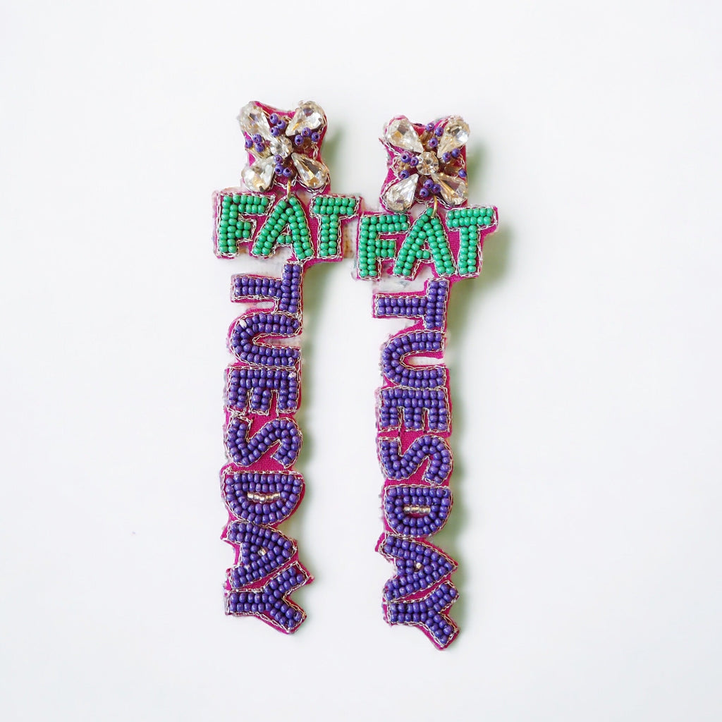 Fat Tuesday Mardi Gras Beaded Earrings~Clearance - Girl Be Brave
