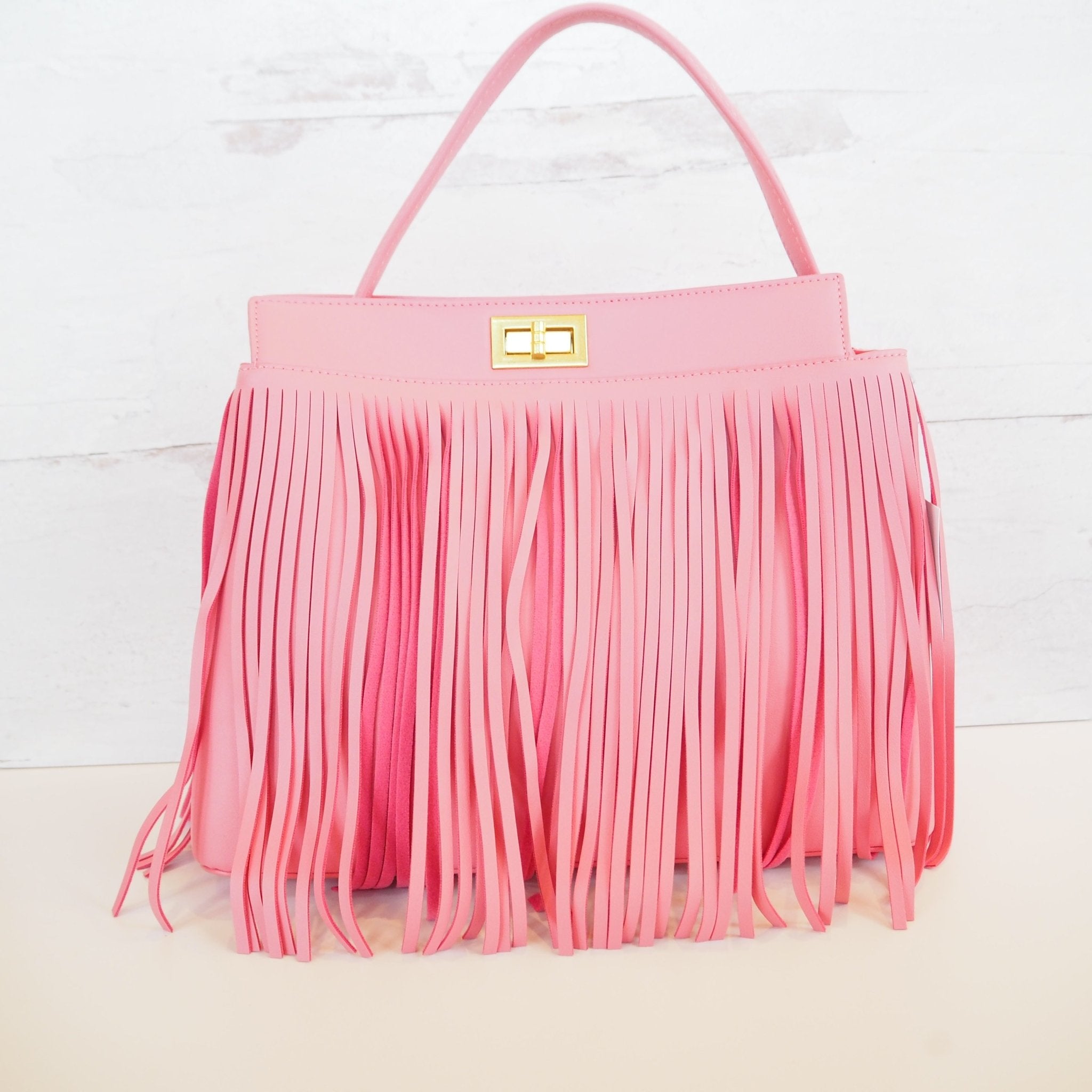 Pink and Gold Fringe Purse