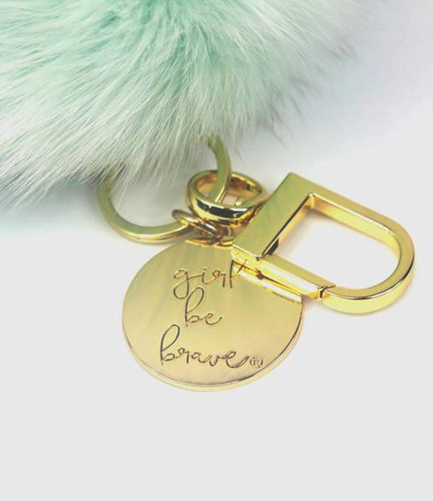 Girl Be Brave Jumbo Fur Keychain - Girl Be Brave