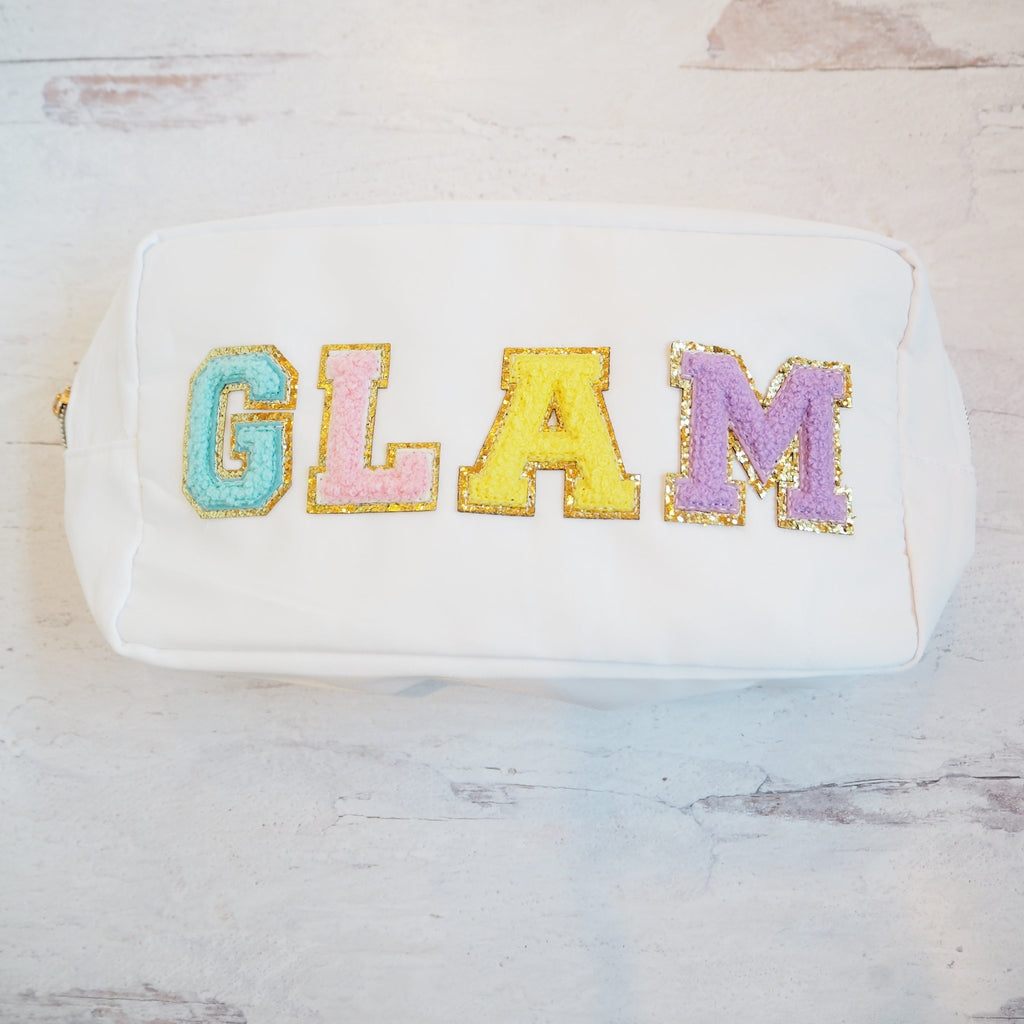 Glam Fuzzy Patch Makeup Bag - Girl Be Brave