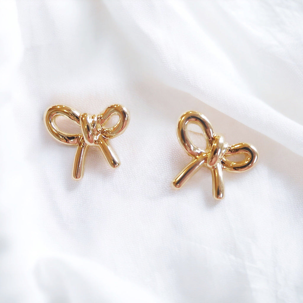 Gold Bow Earrings - Girl Be Brave